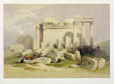 Ruins of the Eastern Portico of the Temple of Baalbec, May 6th 1839, Plate 83 from Volume II of 